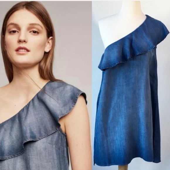cloth & stone Dresses & Skirts - Cloth and Stone One Shoulder Ruffle Dress Med NWT